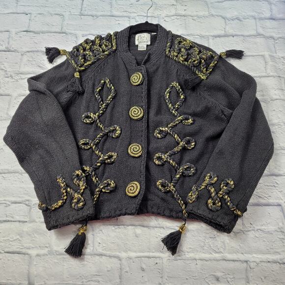 Vintage Gantos Embellished Cardigan Epaulets Costume size Small - Picture 3 of 13